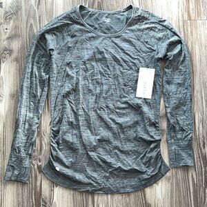 Athleta Speedlight Heathered Top Longsleeve Heathered Grey